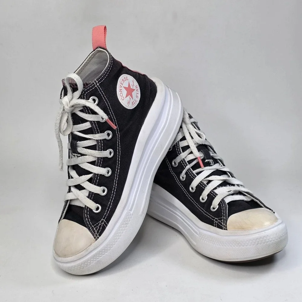 Converse Chuck Taylor All Star Move High Top Platform Black Pink 71527F Youth 3